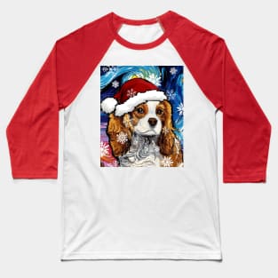 Blenheim Spaniel Santa Baseball T-Shirt